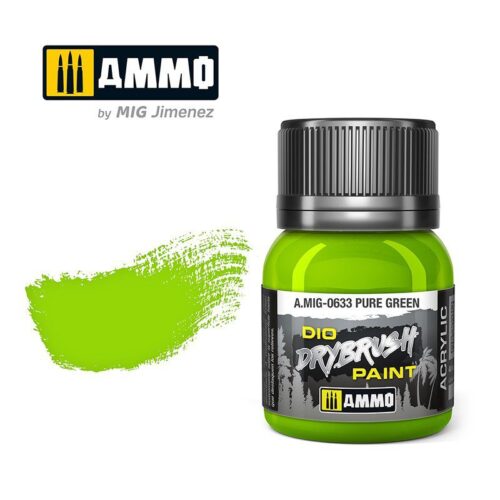 633 PURE GREEN Ammo Mig Drybrush Paint 40ml