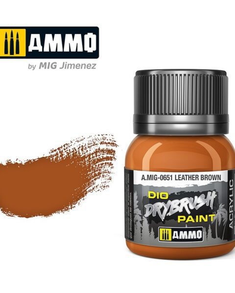 651 LEATHER BROWN Ammo Mig Drybrush Paint 40ml