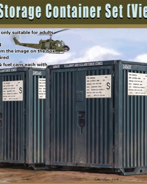 35GM0112 - US Military 8′ Storage Container Set Includes 2 containers (Vietnam War Era) scala 1:35 GECKO