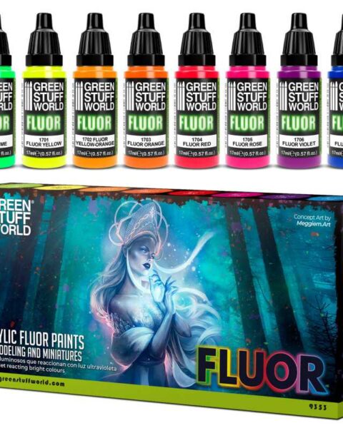 9353 Acrylic Fluor Paints Set  GREEN STUFF WORLD
