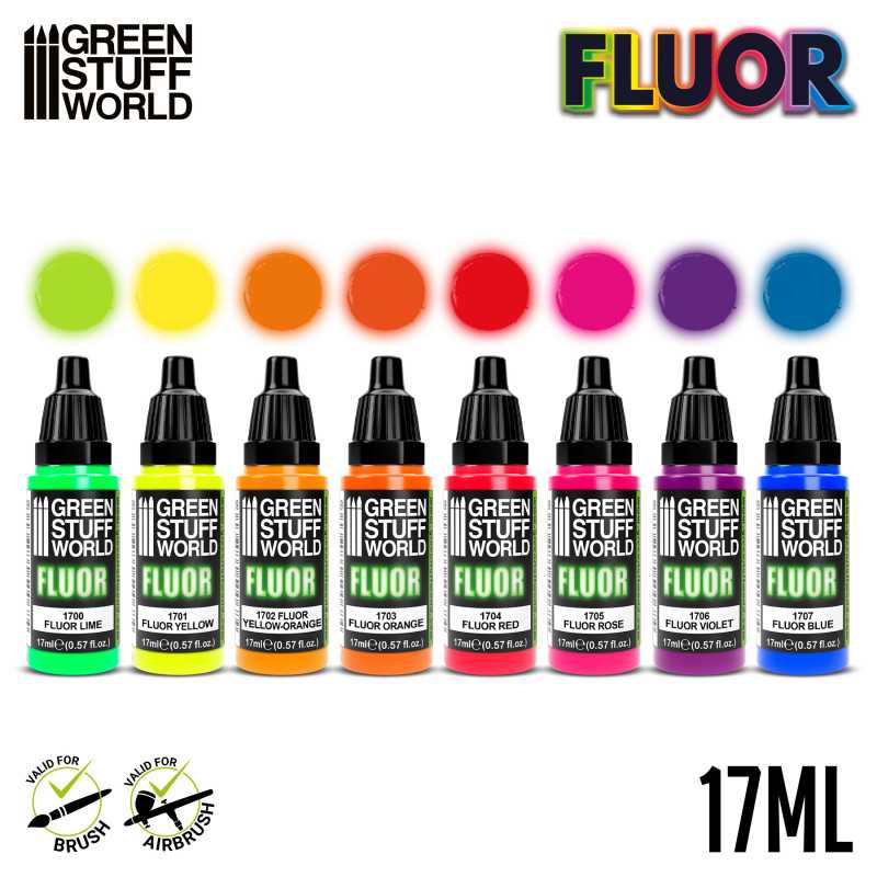 9353 Acrylic Fluor Paints Set GREEN STUFF WORLD - immagine 3