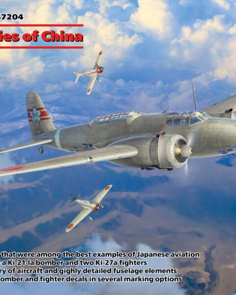 DS7204 - In the skies of China (Ki-21-Ia, two Кі-27а)  scala 1:72 ICM