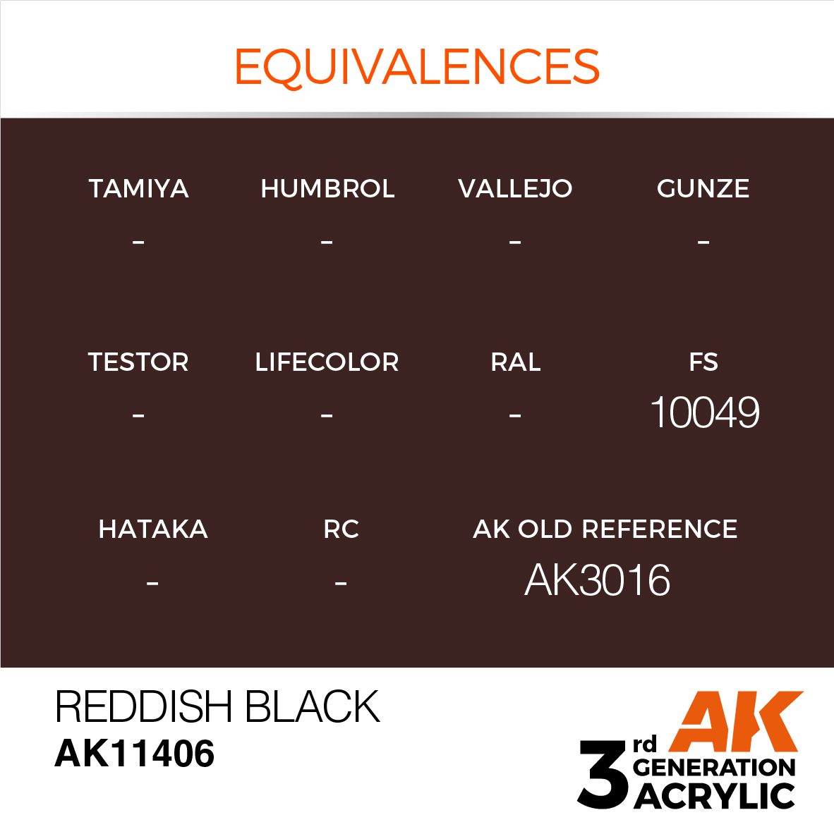 AK11406 3RD. FIGURE SERIES - REDDISH BLACK - 17ml colore acrilico per modellismo - immagine 3