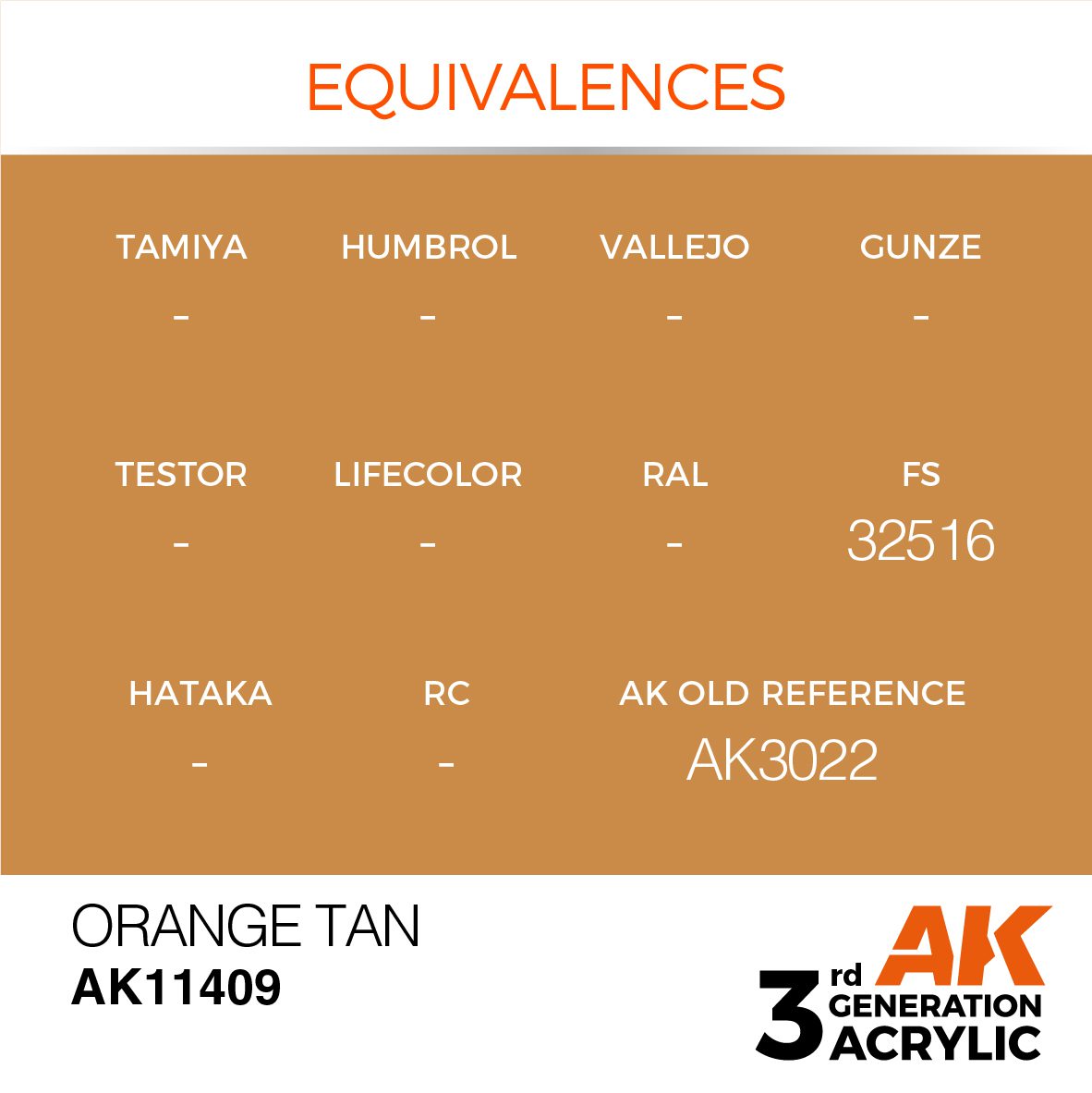 AK11409 3RD. FIGURE SERIES - ORANGE TAN - 17ml colore acrilico per modellismo - immagine 3