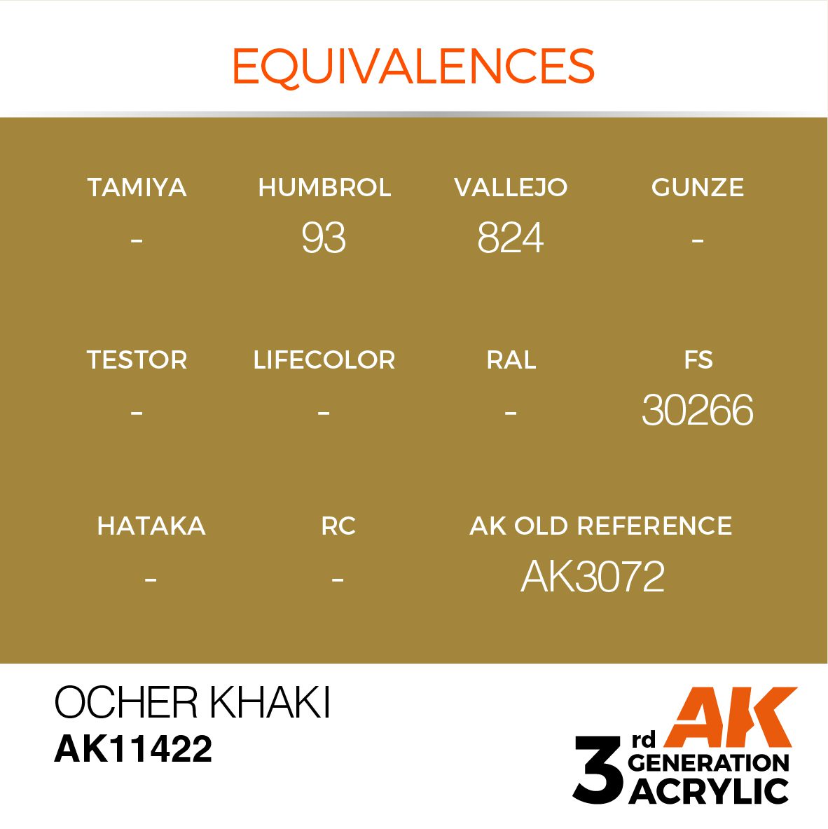 AK11422 3RD. FIGURE SERIES - OCHER KHAKI - 17ml colore acrilico per modellismo - immagine 3