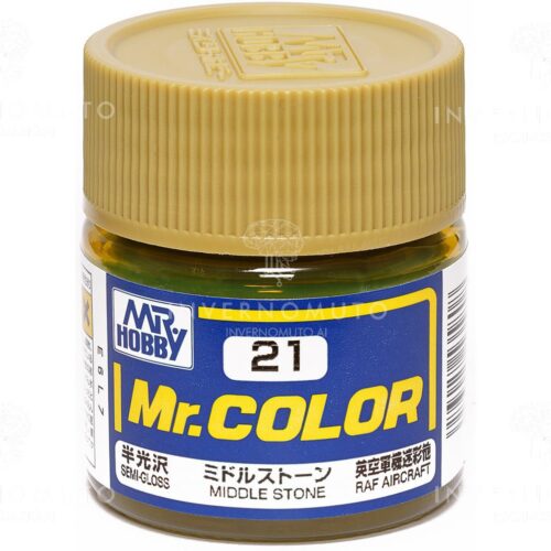 C-021 Gunze Lacquer smalto | MIDDLE STONE/GRIGIO PIETRA | SEMILUCIDO | AIR UK II | 10ml colore modellismo