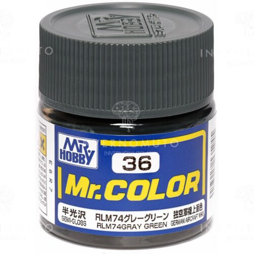 C-036 Gunze Lacquer smalto RLM74 GRAY GREEN/GRIGIO VERDE | SEMILUCIDO | AIR GER II | 10ml colore modellismo