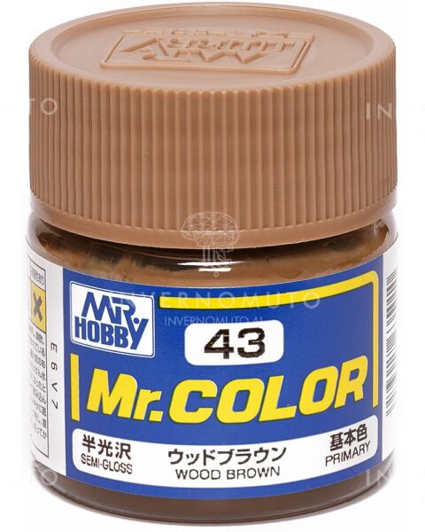 C-043 Gunze Lacquer smalto WOOD BROWN/MARRONE LEGNO | SEMILUCIDO | PRIMARIO  | 10ml colore modellismo