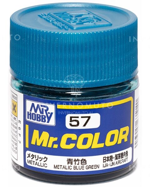 C-057 Gunze Lacquer smalto METALLIC BLUE GREEN/VERDEBLU METALLICO | LUCIDO | AIR JA.| 10ml colore modellismo