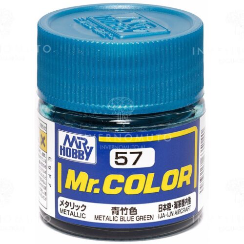 C-057 Gunze Lacquer smalto METALLIC BLUE GREEN/VERDEBLU METALLICO | LUCIDO | AIR JA.| 10ml colore modellismo