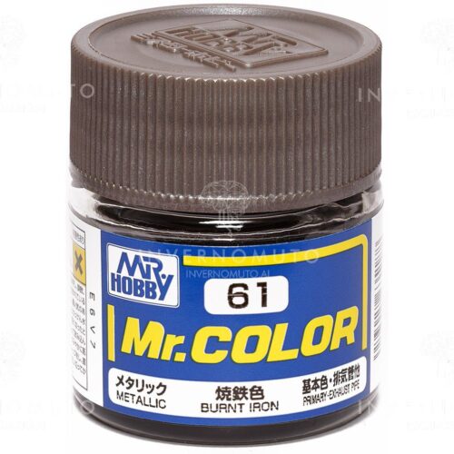 C-061 Gunze Lacquer smalto BURNT IRON/FERRO BRUNITO | METALLICO LUCIDO | PRIMARIO| 10ml colore modellismo