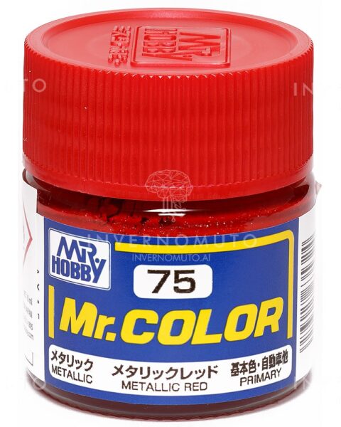 C-075 Gunze Lacquer smalto METALLIC RED/ROSSO METALLICO | LUCIDO | PRIMARIO | 10ml colore modellismo