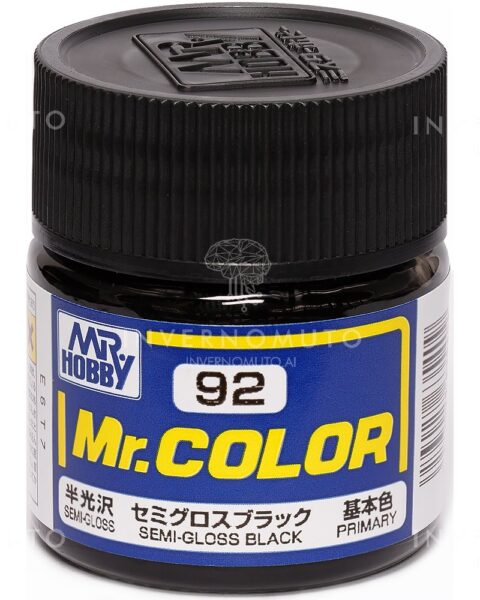 C-092 Gunze Lacquer smalto SEMI GLOSS BLACK/NERO SEMILUCIDO | PRIMARIO | 10ml colore modellismo