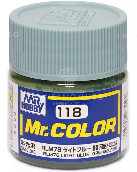 C-118 Gunze Lacquer smalto RLM78 LIGHT BLUE/AZZURRO CHIARO | SEMILUCIDO | AIR GERII | 10ml colore modellismo