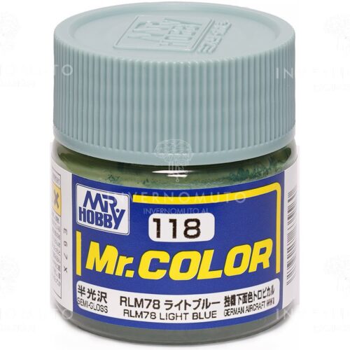 C-118 Gunze Lacquer smalto RLM78 LIGHT BLUE/AZZURRO CHIARO | SEMILUCIDO | AIR GERII | 10ml colore modellismo