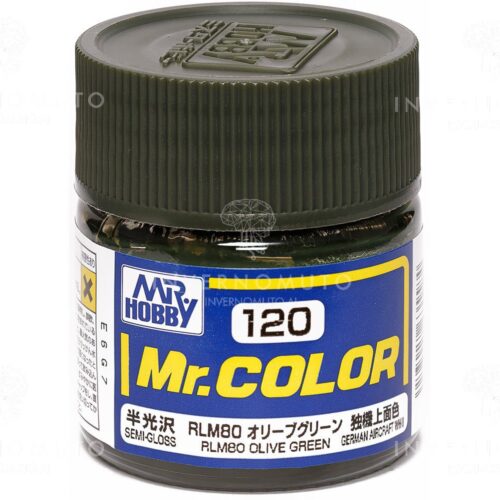C-120 Gunze Lacquer smalto RLM80 OLIVE GREEN/VERDE OLIVA |SEMILUCIDO |AIR GER II | 10ml colore modellismo