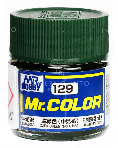 C-129 Gunze Lacquer smalto DARK GREEN NAKAJIMA | LUCIDO | PRIMARIO | 10ml colore modellismo