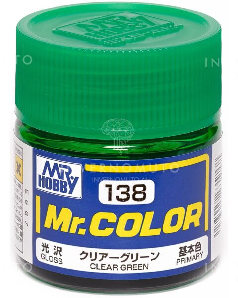 C-138 Gunze Lacquer smalto CLEAR GREEN/VERDE TRASPARENTE | LUCIDO | PRIMARIO | 10ml colore modellismo