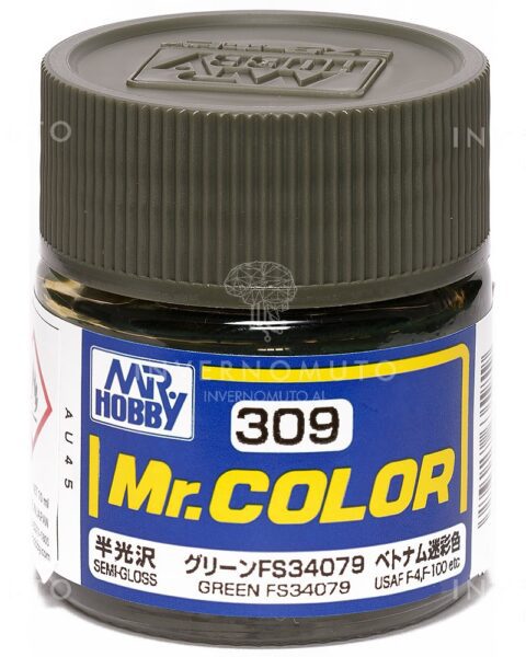 C-309 Gunze Lacquer smalto GREEN/VERDE FS34079 | SEMILUCIDO | AIR US | 10ml colore modellismo