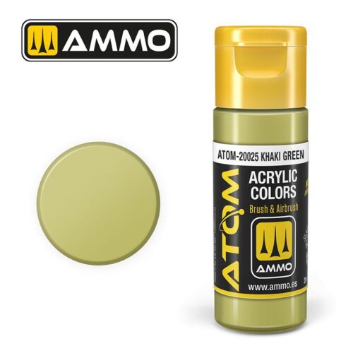 20025 – ATOM Khaki Green – 20ml. Ammo Mig  Colore acrilico Modellismo