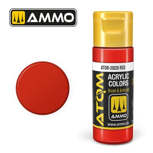 20028 – ATOM Scarlet Red – 20ml. Ammo Mig  Colore acrilico Modellismo