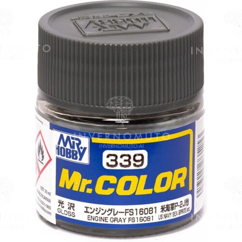 C-339 Gunze Lacquer smalto ENGINE GRAY/GRIGIO MOTORE FS16081 | LUCIDO | AIR US | 10ml colore modellismo