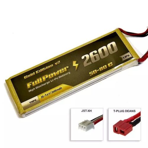 Batteria Lipo 2S 2600 mAh 50C Gold V2 – DEANS – FULLPOWER