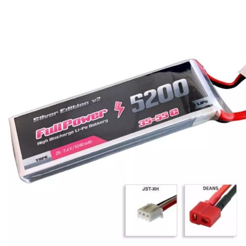 Batteria Lipo 2S 5200 mAh 35C Silver V2 – DEANS – FULLPOWER