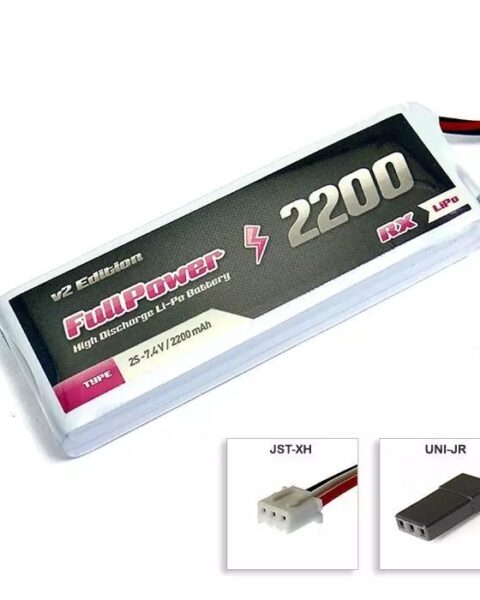Batteria RX Lipo 2S 2200 mAh 35C V2 - JR - FULLPOWER