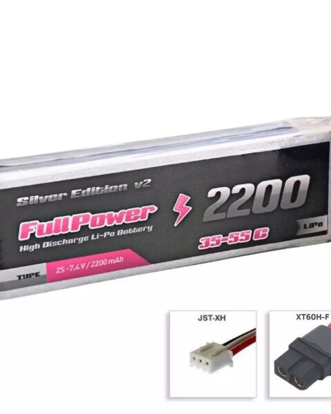 Batteria Lipo 2S 2200 mAh 35C Silver V2 - XT60 - FULLPOWER