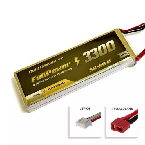 Batteria Lipo 3S 3300 mAh 50C Gold V2 – DEANS – FULLPOWER