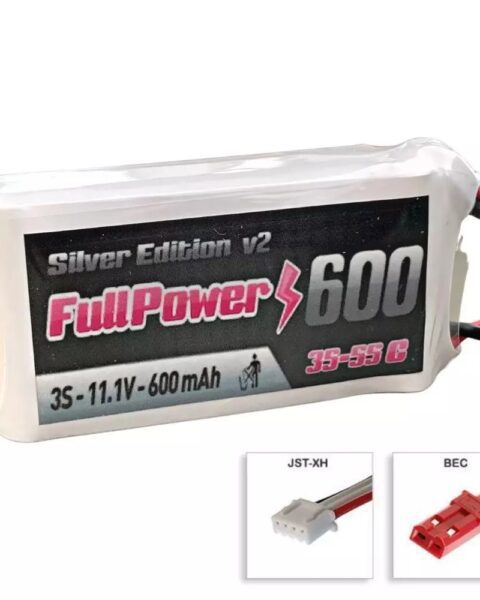 Batteria Lipo 3S 600 mAh 35C Silver V2 - BEC - FULLPOWER