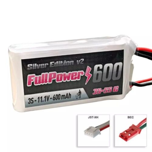 Batteria Lipo 3S 600 mAh 35C Silver V2 – BEC – FULLPOWER