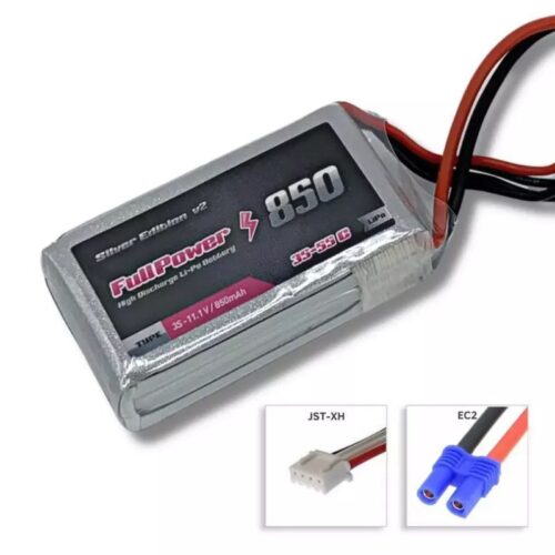 Batteria Lipo 3S 850 mAh 35C Silver V2 – EC2 – FULLPOWER