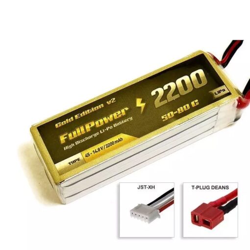 Batteria Lipo 4S 2200 mAh 50C GOLD V2 - DEANS - FULLPOWER