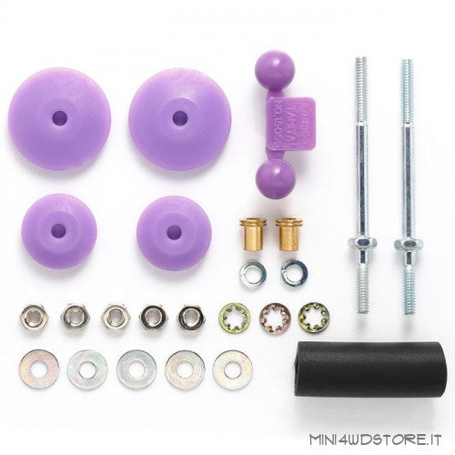 95518 – mini 4WD – Set Stabilizzatori a Diametro Largo 11mm e 15mm Viola – TAMIYA