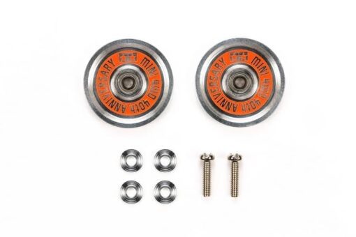 95643 - mini 4WD - 40th Anniversary HG 19mm Aluminum Ball-Race Rollers (Ringless) - TAMIYA