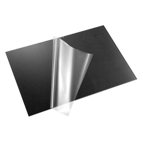 Lastra policarbonato Lexan Nero spessore 1mm 400mm x 200mm protetto da pellicola