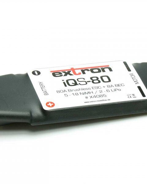 Extron iQs-80 con avanti-indietro selezionabile Regolatore elettronico per motori Brushless ESC 80A 2-6 Lipo BEC (art. X4085)