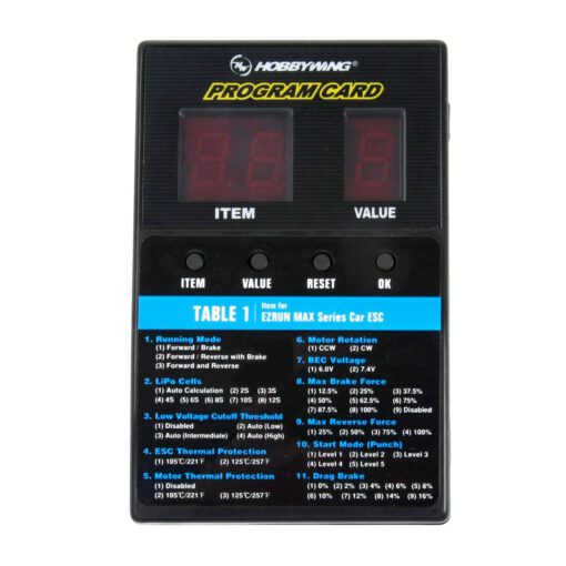 PROGRAMMAZIONE - Hobbywing LED Programmierbox Xerun, FlyFun, Ezrun, Seaking, Platinum