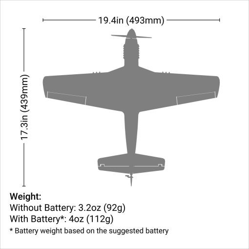 EFLU4350 - UMX P-51D Voodoo BNF Basic with AS3X and SAFE Select 493mm - E-FLITE - immagine 9