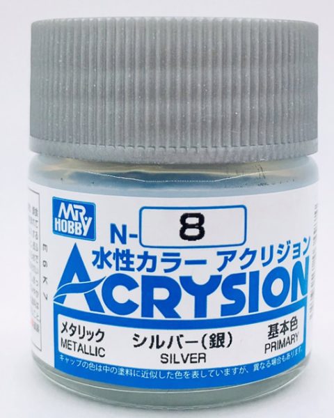 N008 Silver - Metallic  Gunze Acrysion serie N Acrilico 10ml