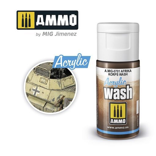 0701 AMMO MIG ACRYLIC WASH  - Afrika Korps Wash - 15ml
