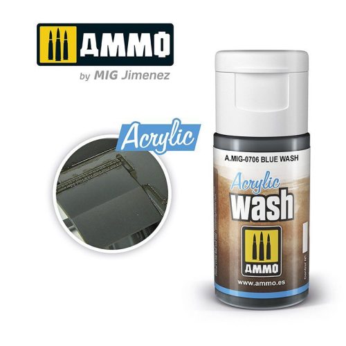 0706 AMMO MIG ACRYLIC WASH – Blue Wash – 15ml