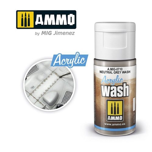 0710 AMMO MIG ACRYLIC WASH – Neutral Grey Wash – 15ml