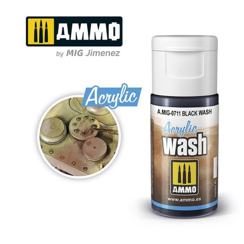 0711 AMMO MIG ACRYLIC WASH – Black Wash – 15ml