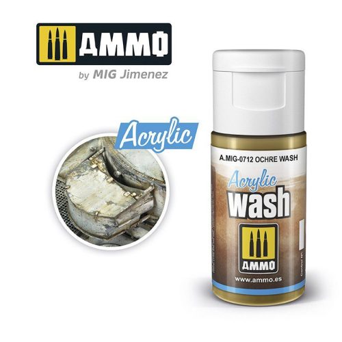0712 AMMO MIG ACRYLIC WASH – Ochre Wash – 15ml