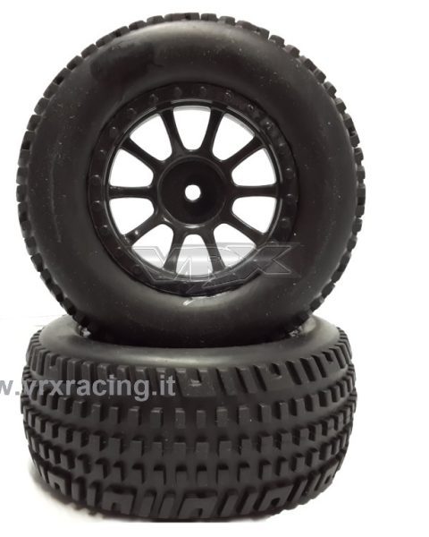 RH10350 - Ruote Complete con cerchi neri off-road  scala 1:10 (2pz) - VRX