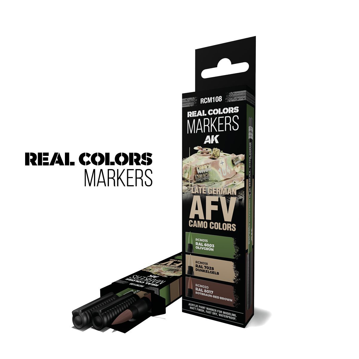 AK Pennarelli RCM108 Set 3 pezzi Real Color Marker