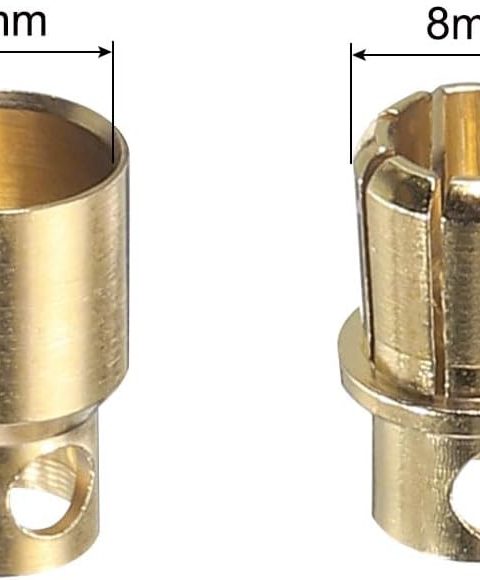 coppia connettori cilindrici 6mm (1 maschio + 1 femmina)